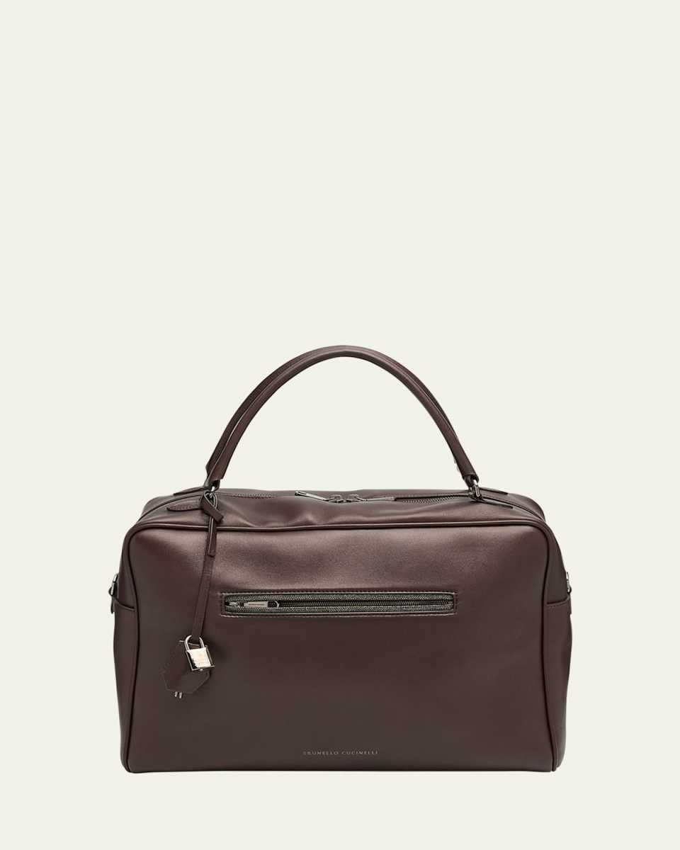 Monili Zip Calf Leather Duffel Bag